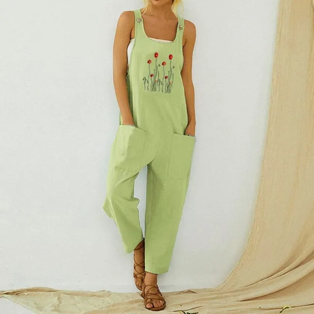 Women High Waist Sleeveless Jumpsuit