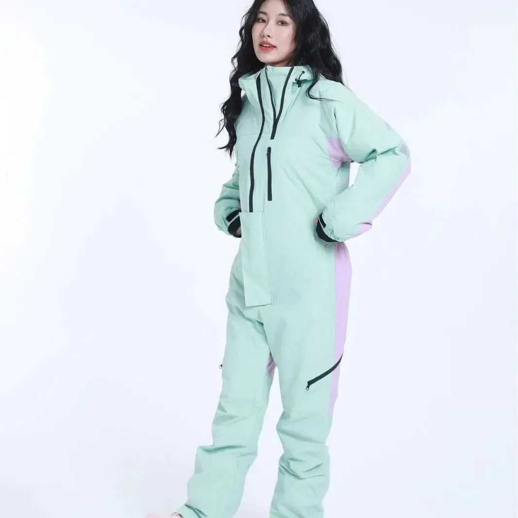 Women One Pieces Ski Suits Waterproof Ski Jumpsuit