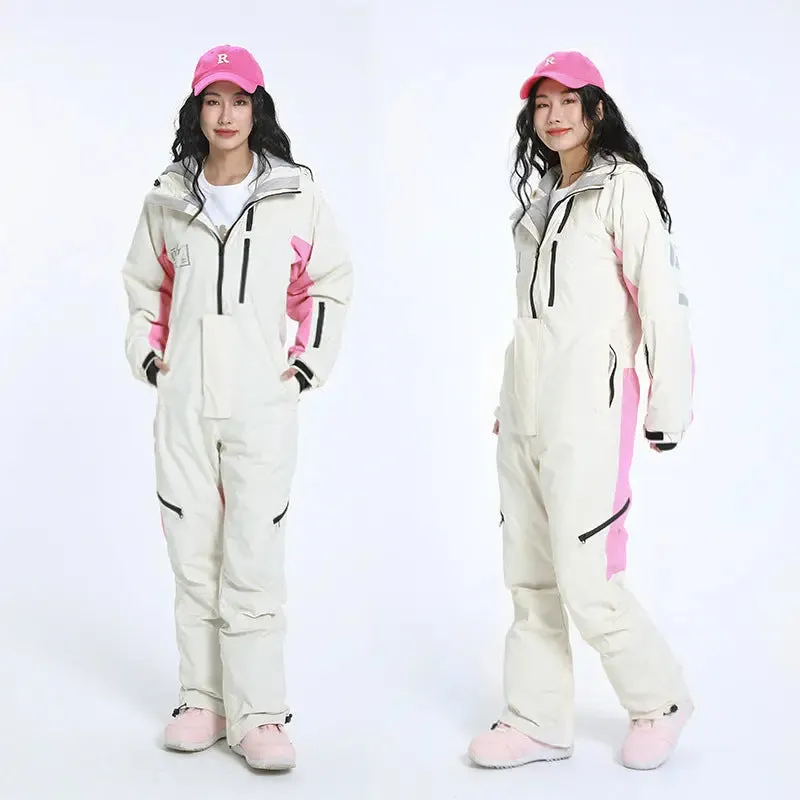 Women One Pieces Ski Suits Waterproof Ski Jumpsuit