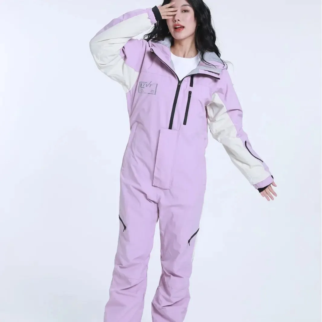 Women One Pieces Ski Suits Waterproof Ski Jumpsuit