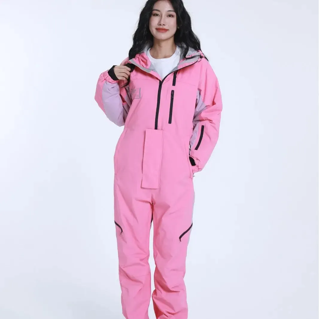 Women One Pieces Ski Suits Waterproof Ski Jumpsuit