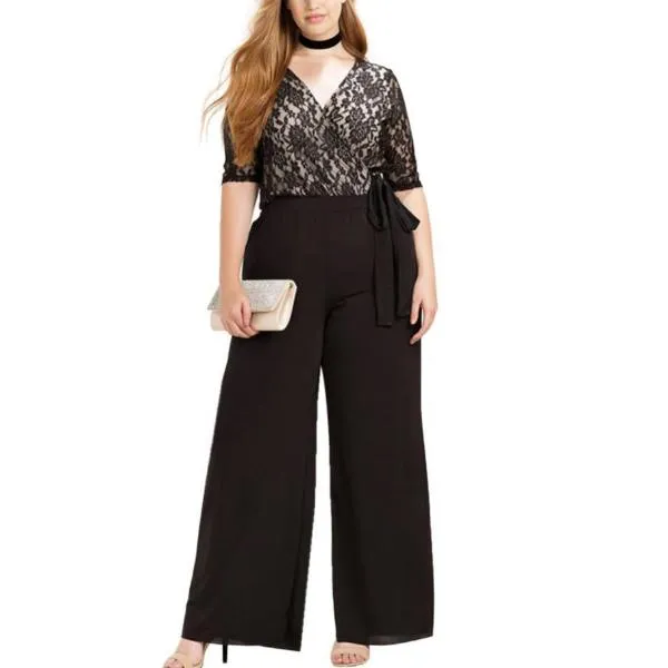 Women (Plus Size) Casual Lace Jumpsuit