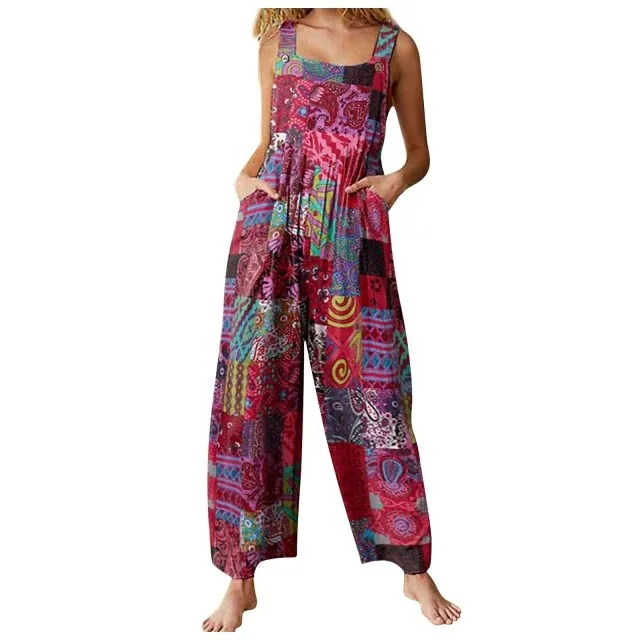 Women Printed Rompers Jumpsuit