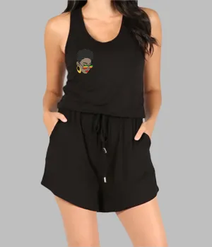 WOMEN "Empowering Black Drawstring Juneteenth Jumpsuit"