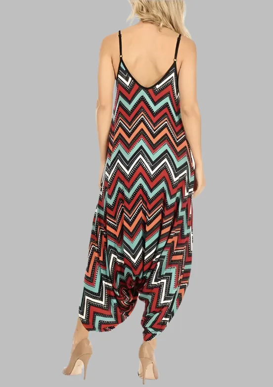 WOMEN "Vibrant Sleeveless Summer Graphic Jumpsuit"