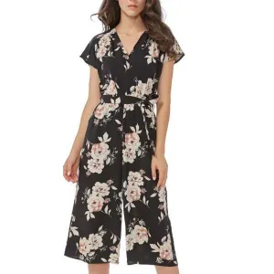 Women V neck Floral Jumpsuit Casual