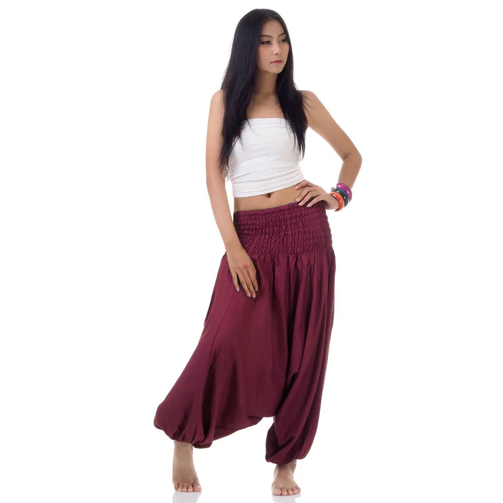 Women's 2-in-1 Jumpsuit Harem Pants Mystic Maroon