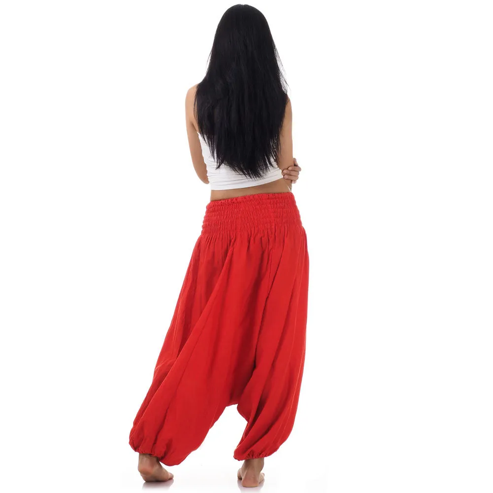 Women's 2-in-1 Jumpsuit Harem Pants Sunset Red