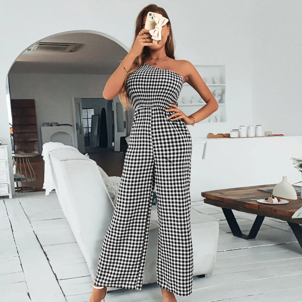 Women's Cut Out Bow Back Tie Neck Romper