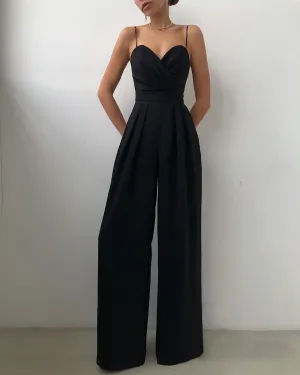 Women's Elegant Spaghetti Strap Wide Leg Jumpsuit  | Ideal for Spring/Summer