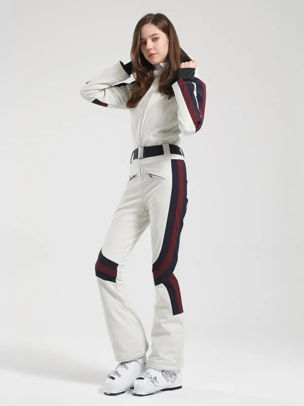 Women's Gsou Snow Retro Stripe Flare Ski Suit