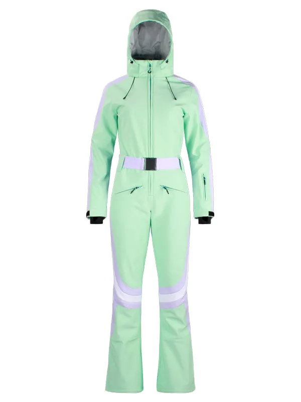 Women's Gsou Snow Retro Stripe Flare Ski Suit