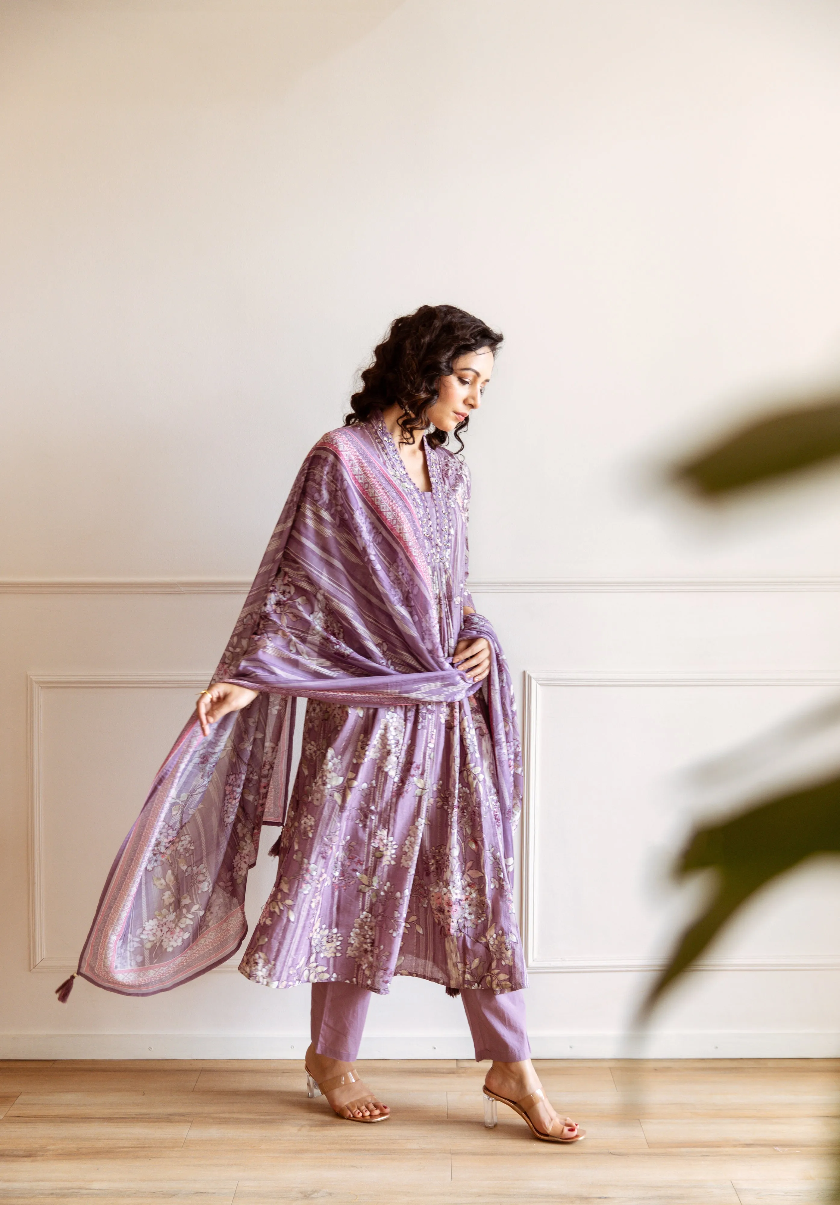 Women's Lavendea Cotton Kurta Pantand Dupatta Set