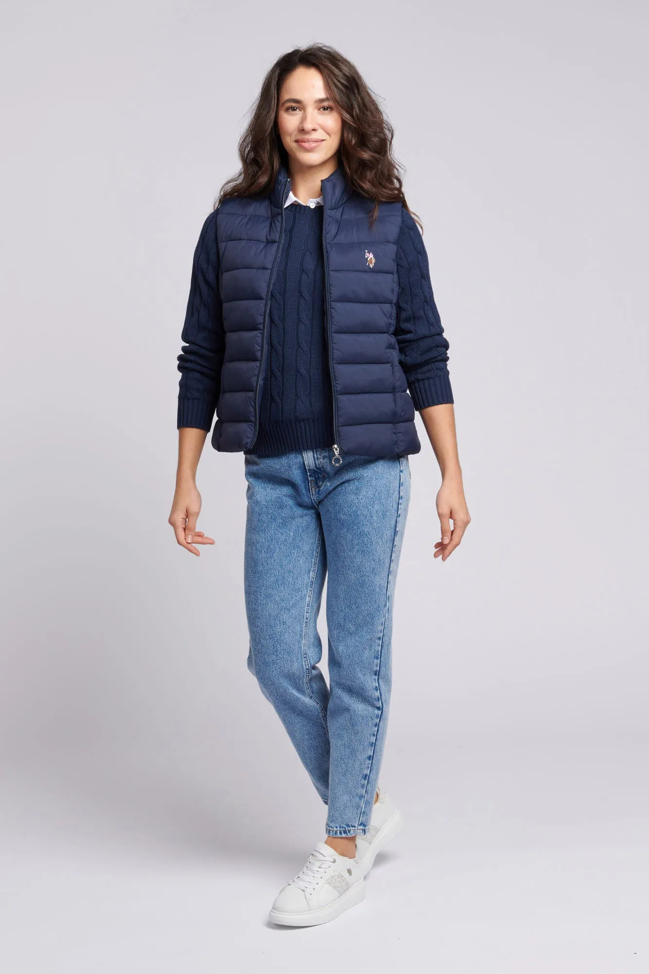 Womens Lightweight Puffer Gilet in Navy Iris