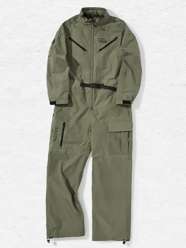 Women's Nandn Mountain Cargo Baggy Snowsuit One Piece Snow Jumpsuit