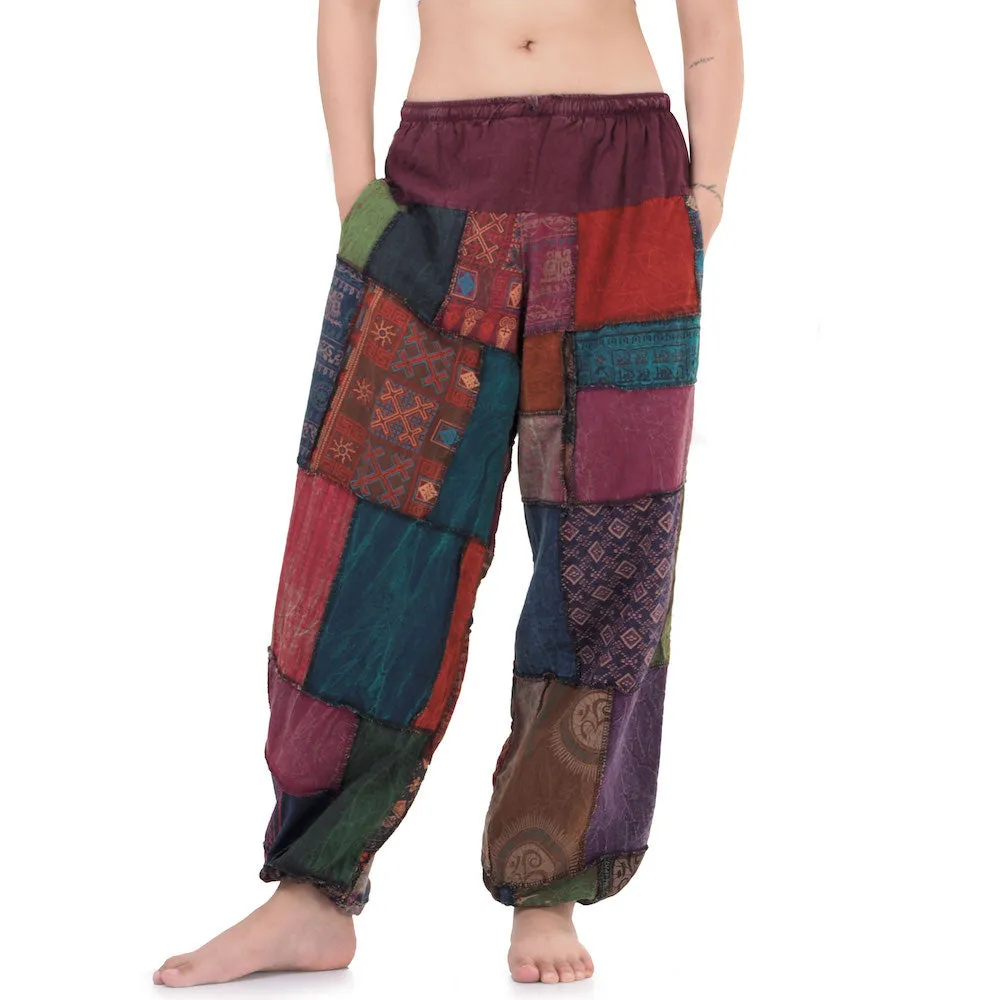 Women's Patchwork Harem Pants Om Forest Spirit