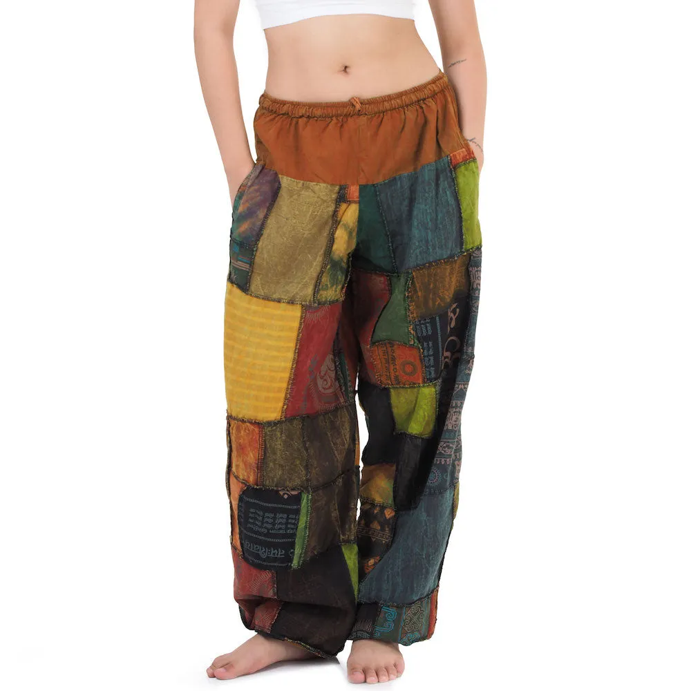 Women's Patchwork Harem Pants Om Forest Spirit