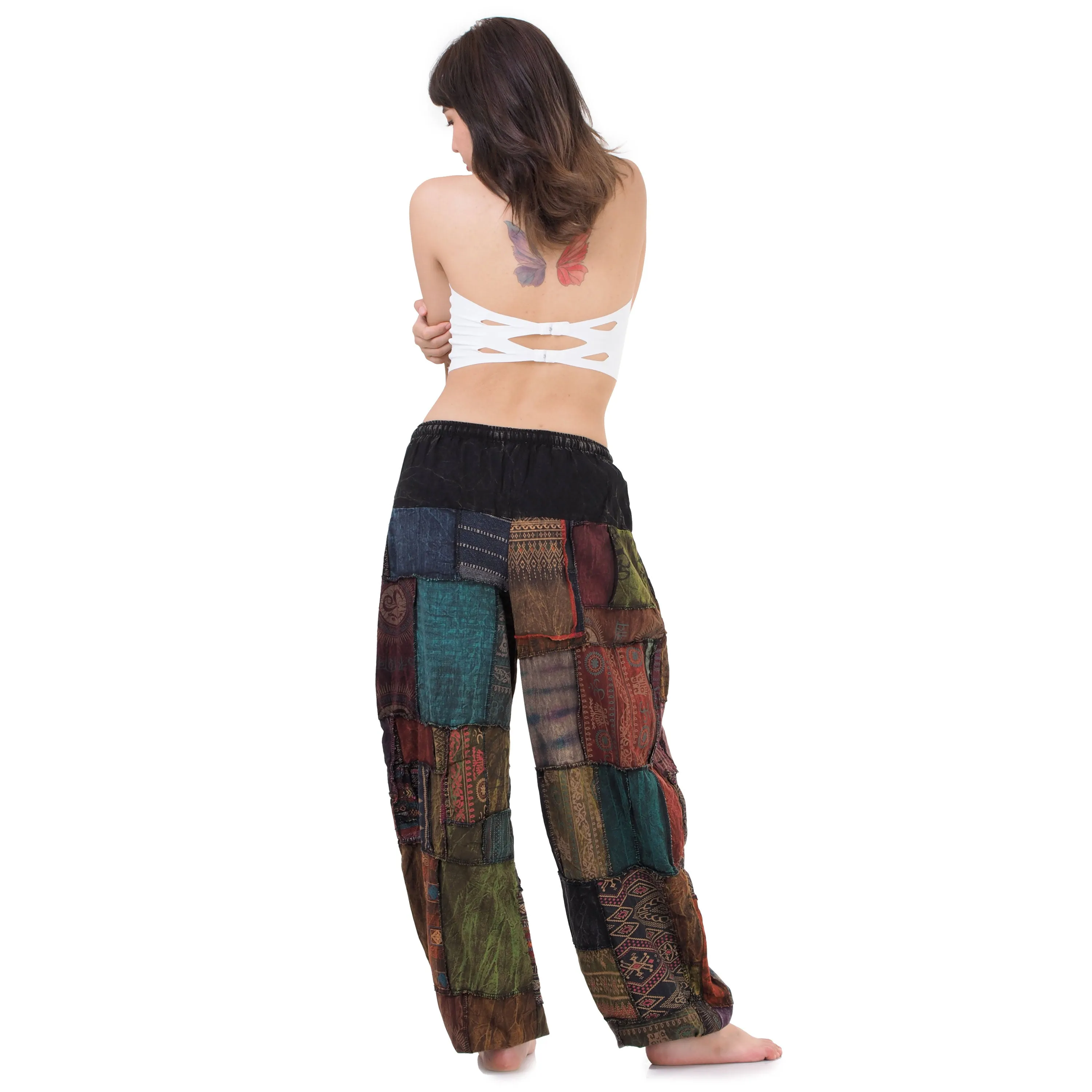 Women's Patchwork Harem Pants Om Forest Spirit