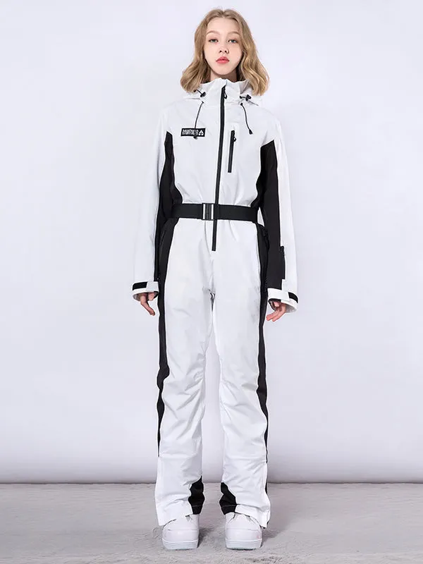 Women's RAWRWAR Chic Belt Ski Suit One Piece