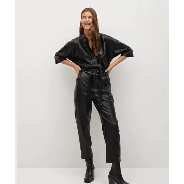 Women's Real Leather Jumpsuit