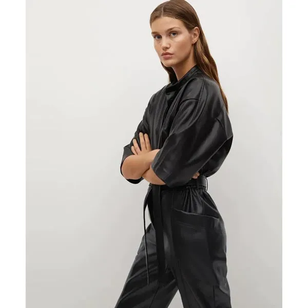 Women's Real Leather Jumpsuit