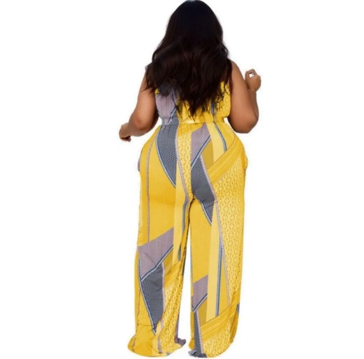 Women’s Yellow Geometric Jumper