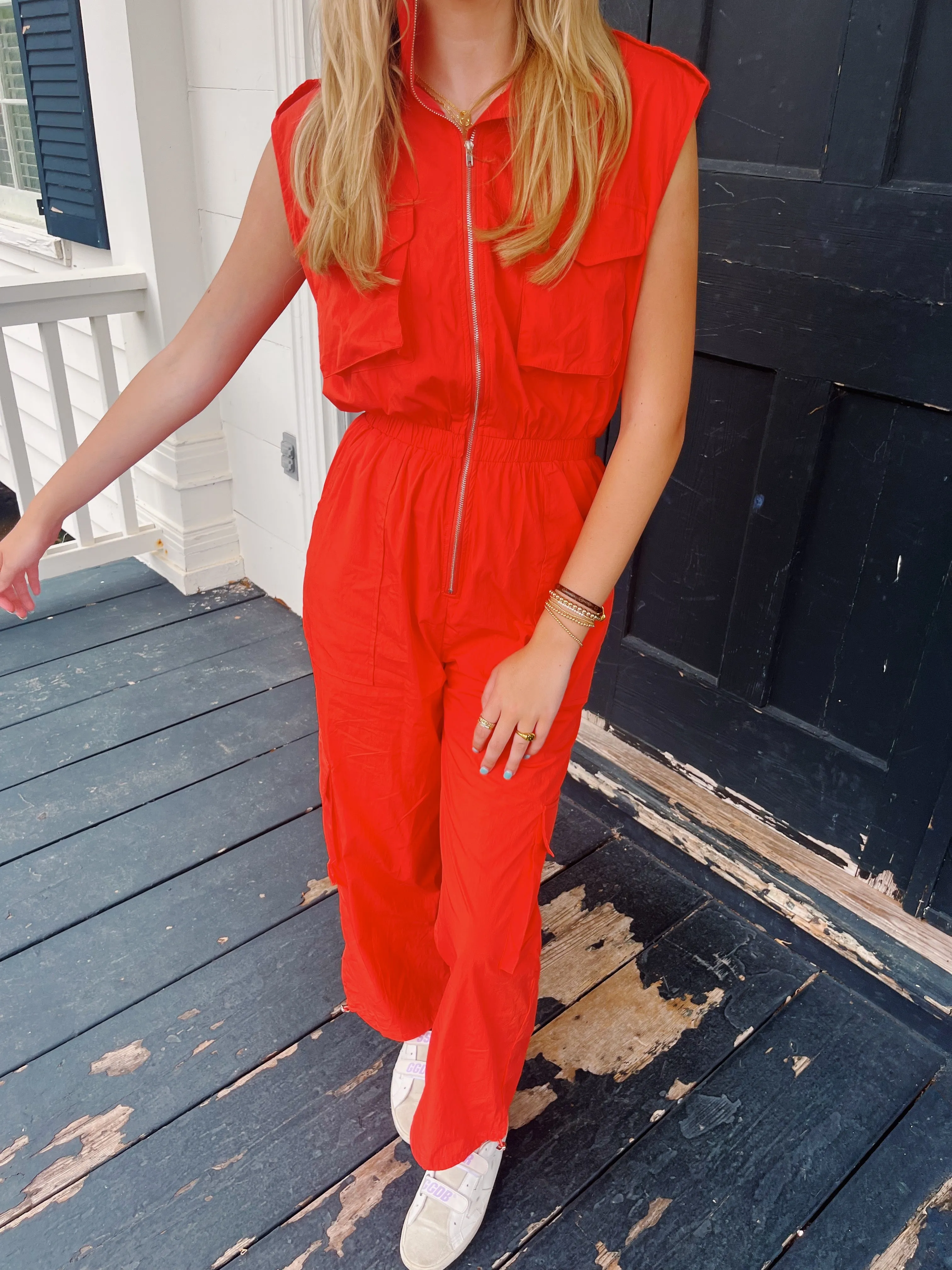 Work It Cargo Jumpsuit - Orange