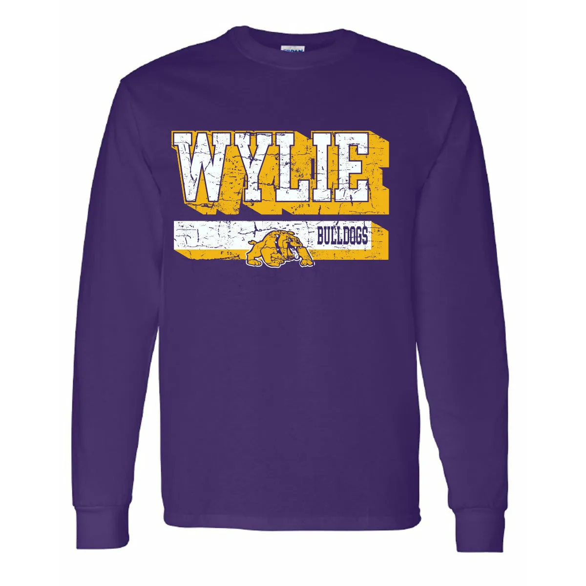 Wylie Bulldogs - Shadow Stripe Long Sleeve T-Shirt