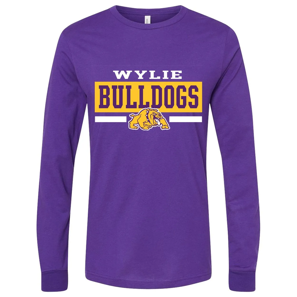 Wylie Bulldogs - Simple Striped Long Sleeve T-Shirt