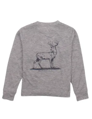 Youth - Portland Pocket Tee LS Whitetail Light Heather Grey