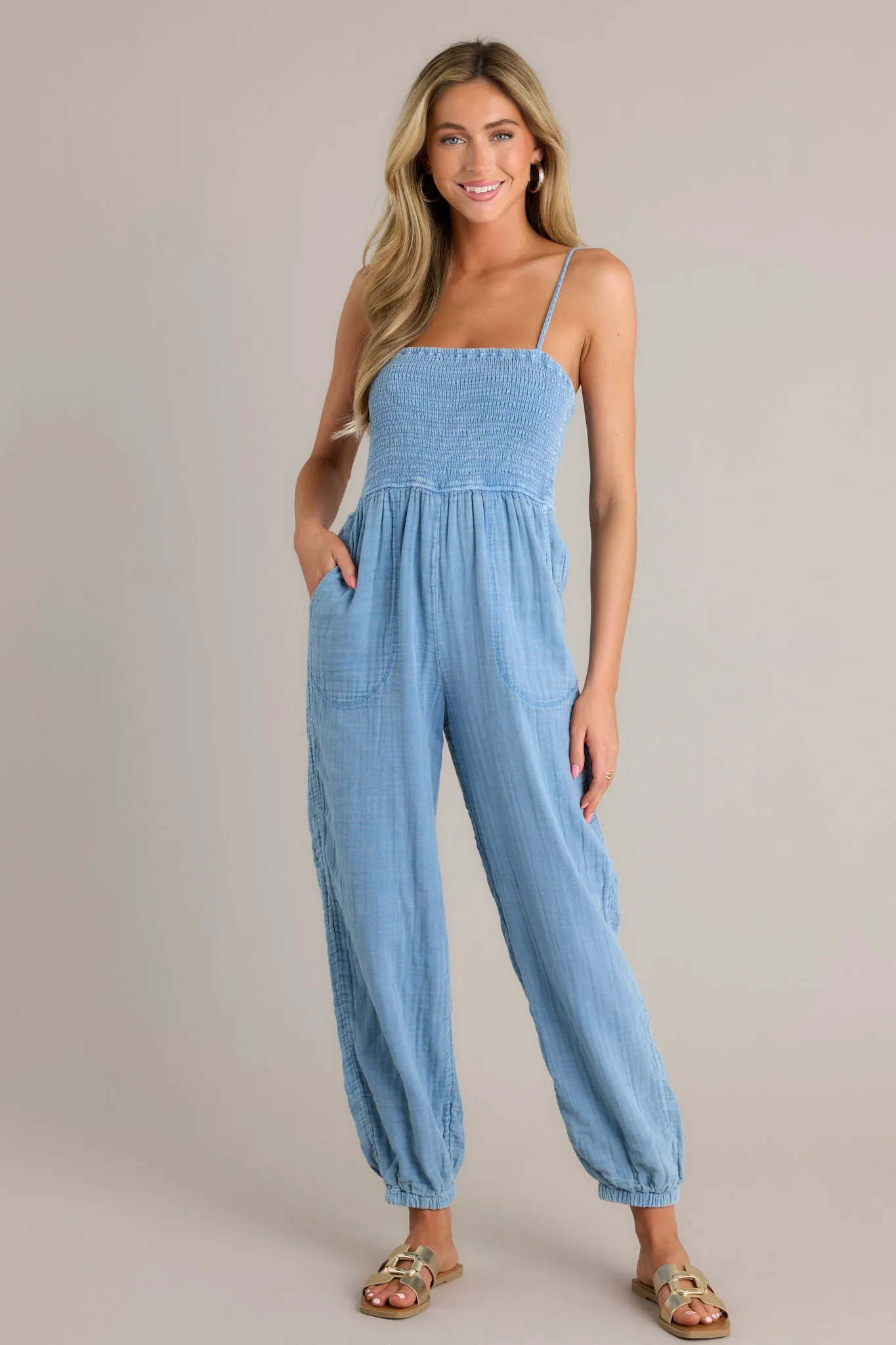 Z Supply Santos Deep Indigo Gauze Jumpsuit